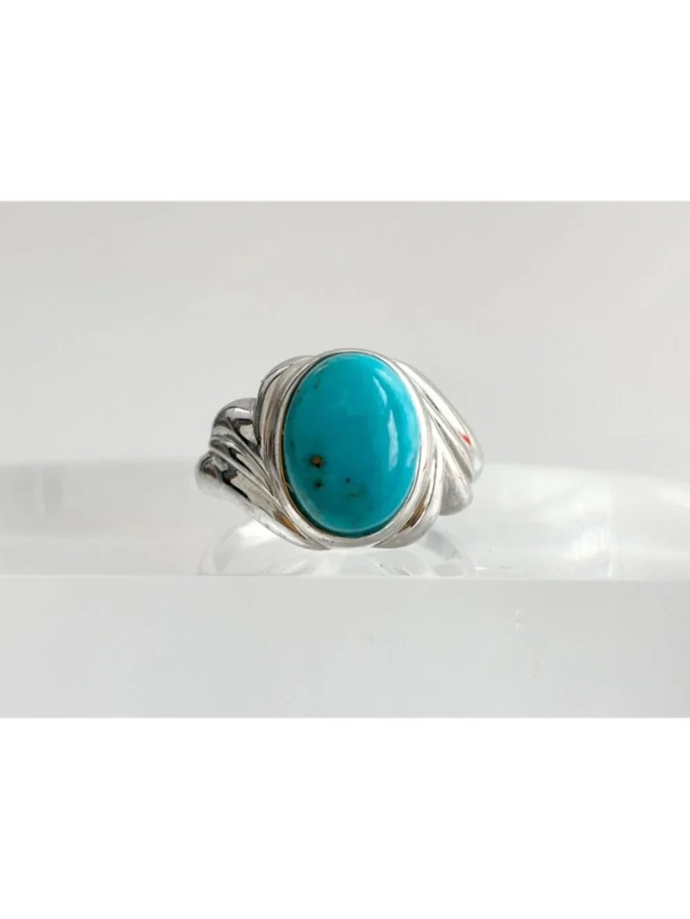 Sleeping Beauty Turquoise Stone Sterling Silver 925 Vintage Ring - sz 11.25